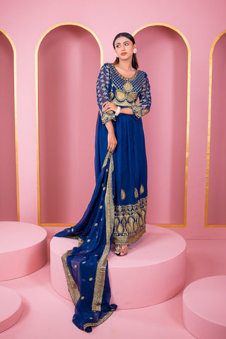 Ready-made Georgette Embroidered Party Lehenga