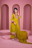 Ready-made Georgette Dollar and Embroidered Three-piece