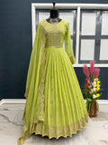 Ready-made Georgette Embroidered Party Dress
