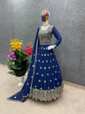 Ready-made Georgette Embroidered Party Dress