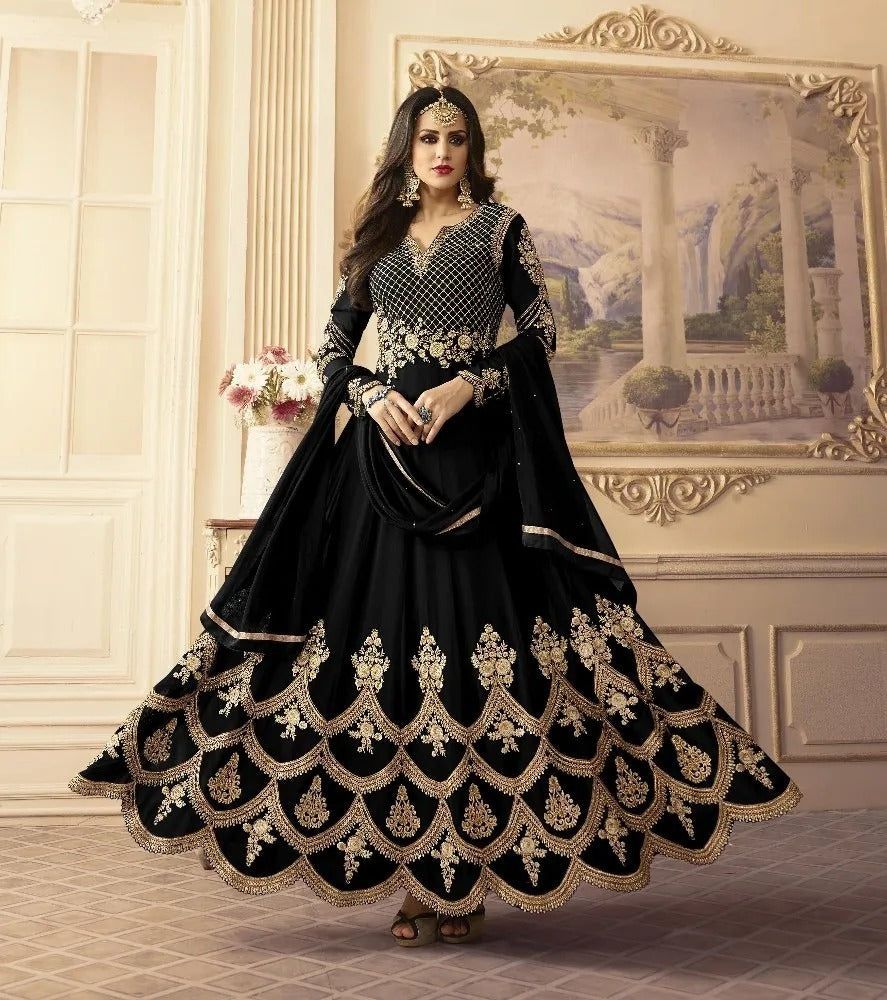 Ready-made Georgette Embroidered Party Dress