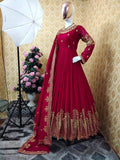 Ready-made Georgette Embroidered Party Dress