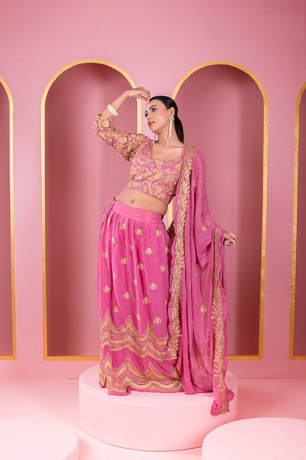 Ready-made Georgette Embroidered Party Dress