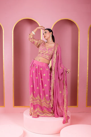 Ready-made Georgette Embroidered Party Dress
