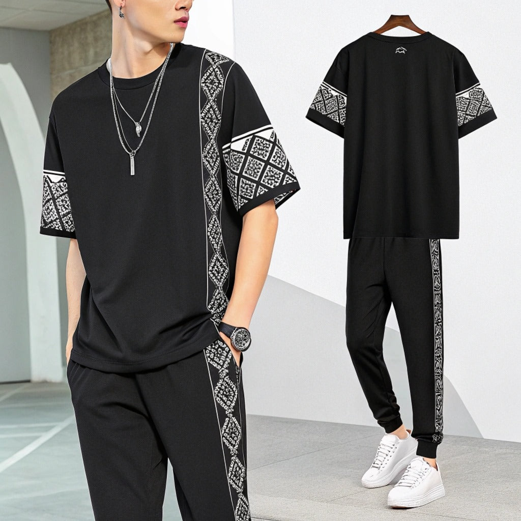 Drop Shoulder Mash T-Shirt and Trouser&nbsp;Combo