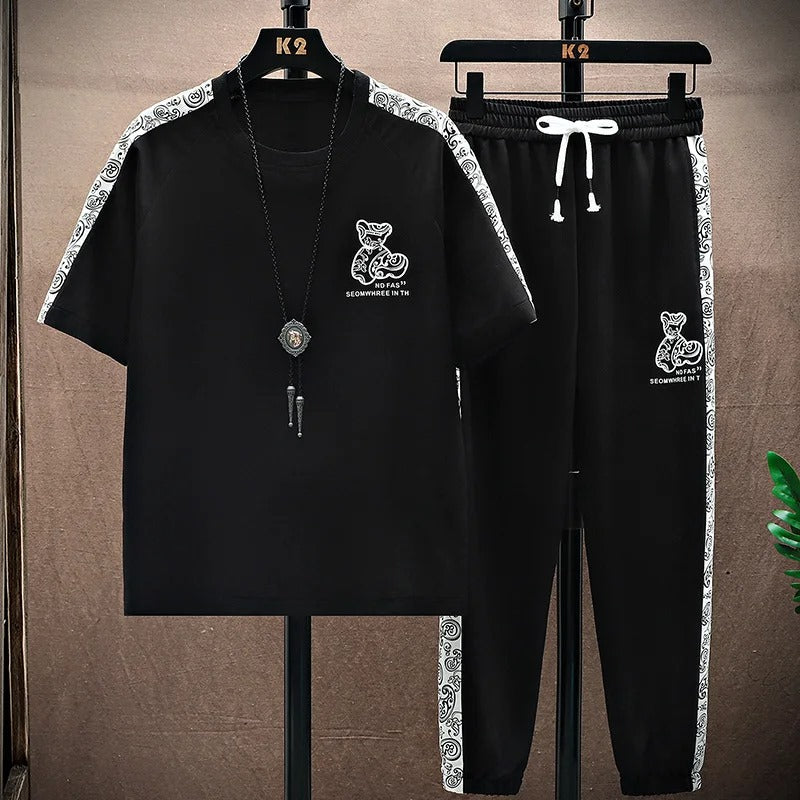 Drop Shoulder Mash T-Shirt and Trouser&nbsp;Combo