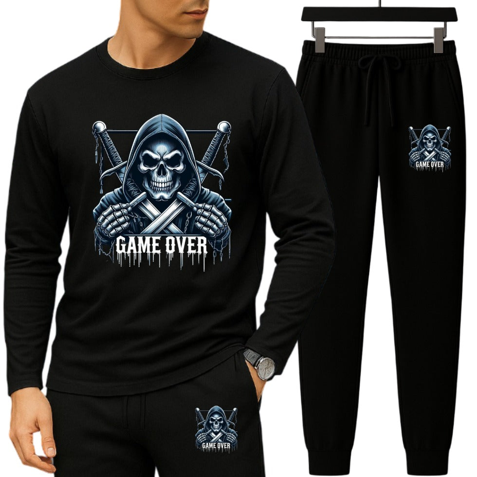 Long Sleeve Drop Shoulder T-shirt and Trouser Set