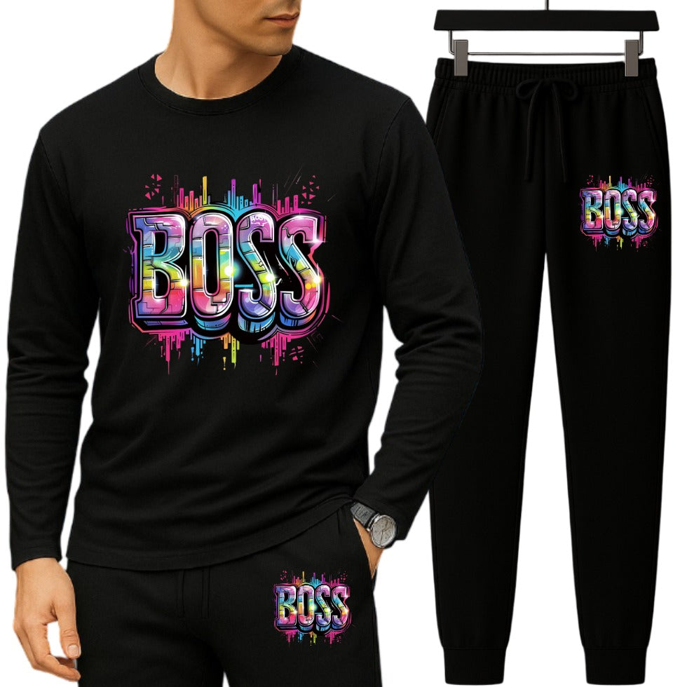 Long Sleeve Drop Shoulder T-shirt and Trouser Set