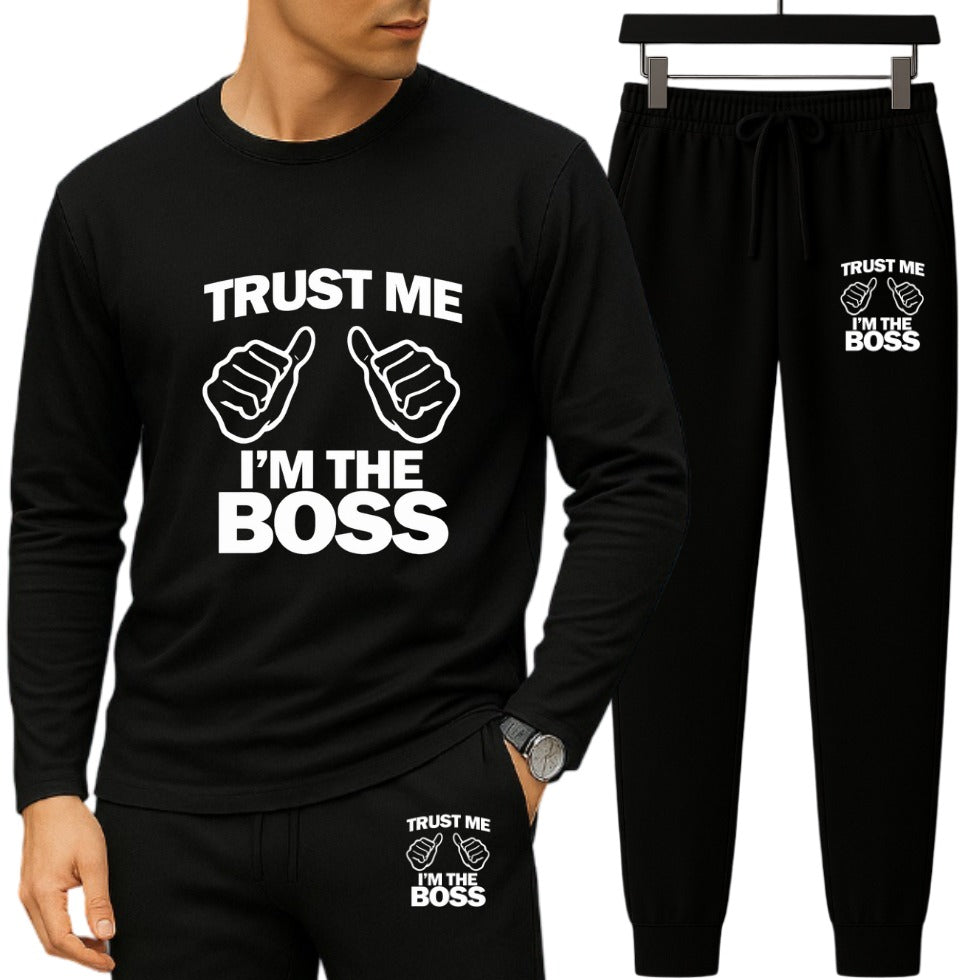 Long Sleeve Drop Shoulder T-shirt and Trouser Set