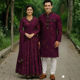 ঈদ স্পেশাল কাপল পাঞ্জাবি থ্রি পিস কম্বো