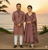ঈদ স্পেশাল কাপল পাঞ্জাবি থ্রি পিস কম্বো