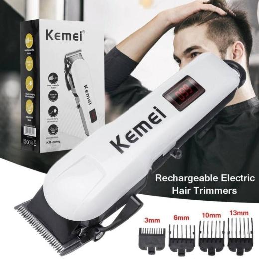 Kemei KM-809A রিচার্জেবল প্রফেশনাল ইলেকট্রিক হেয়ার ক্লিপার ইলেকট্রিক হেয়ার ট্রিমার, রেজার রানটাইম: ১২০ মিনিট ট্রিমার